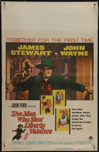 5t0104 MAN WHO SHOT LIBERTY VALANCE WC 1962 John Wayne & James Stewart 1st time together, John Ford