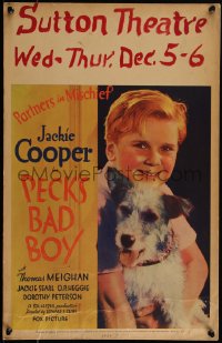 5t0111 PECK'S BAD BOY WC 1934 wonderful image Jackie Cooper and his canine dog partner in mischief!