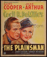 5t0112 PLAINSMAN WC 1936 great close up art of Gary Cooper & Jean Arthur, Cecil B. DeMille, rare!