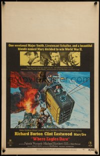 5t0123 WHERE EAGLES DARE WC 1968 Clint Eastwood, Richard Burton, Mary Ure, art by Frank McCarthy!