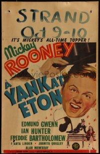 5t0124 YANK AT ETON WC 1942 great close up of Mickey Rooney + on bench with sexy girl, ultra rare!