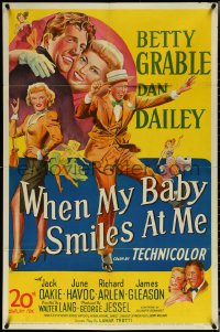 5t1264 WHEN MY BABY SMILES AT ME 1sh 1948 great art of sexy Betty Grable & dancing Dan Dailey!