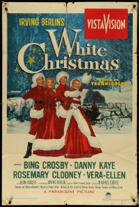 5t1266 WHITE CHRISTMAS 1sh 1954 Bing Crosby, Danny Kaye, Clooney, Vera-Ellen!