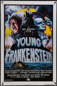 5t1276 YOUNG FRANKENSTEIN style B 1sh 1974 Mel Brooks, John Alvin art of Wilder, Boyle & Feldman!