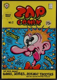 5t0292 ZAP COMIX 2nd printing #2 underground comix 1968 art by Robert Crumb, Rick Griffin & more!