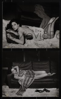 5t1427 DR. STRANGELOVE 4 7.75x9.5 stills 1964 sexy naked Tracy Reed under fur & newspaper by Penn!