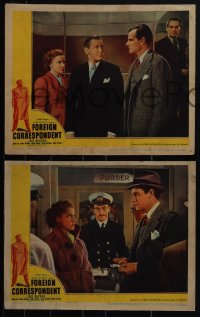 5t0770 FOREIGN CORRESPONDENT 4 LCs 1940 Joel McCrea, Laraine Day, George Sanders, Alfred Hitchcock!