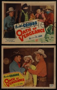 5t0745 OATH OF VENGEANCE 8 LCs 1944 King of the Wild West Buster Crabbe, Al Fuzzy St. John!