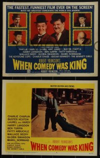 5t0754 WHEN COMEDY WAS KING 8 LCs 1960 Charlie Chaplin, Buster Keaton, Laurel & Hardy, Harry Langdon!