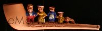 5t1320 WHOLE DAM FAMILY novelty clay pipe 1910s and figures of them & The Dam Dog, ultra rare!