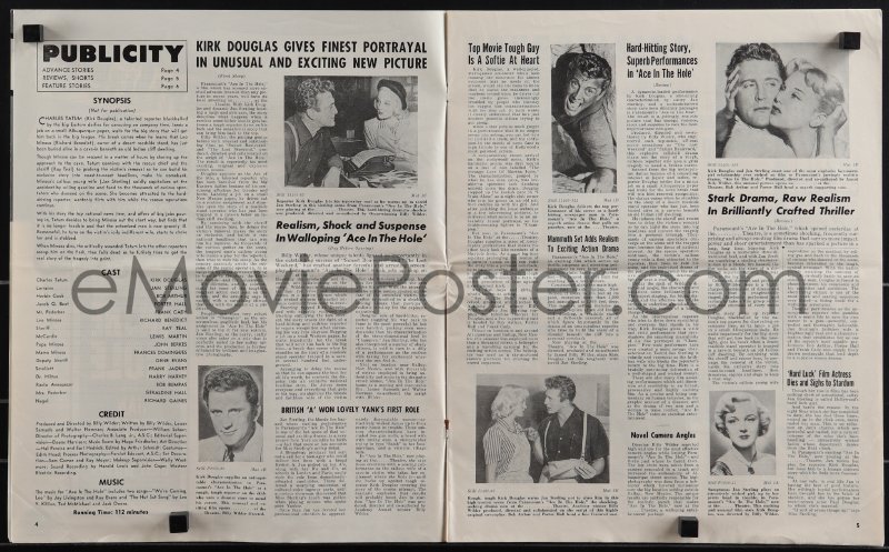 eMoviePoster.com: 5t0543 ACE IN THE HOLE pressbook 1951 Billy Wilder ...