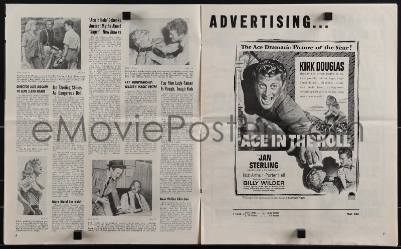 eMoviePoster.com: 5t0543 ACE IN THE HOLE pressbook 1951 Billy Wilder ...