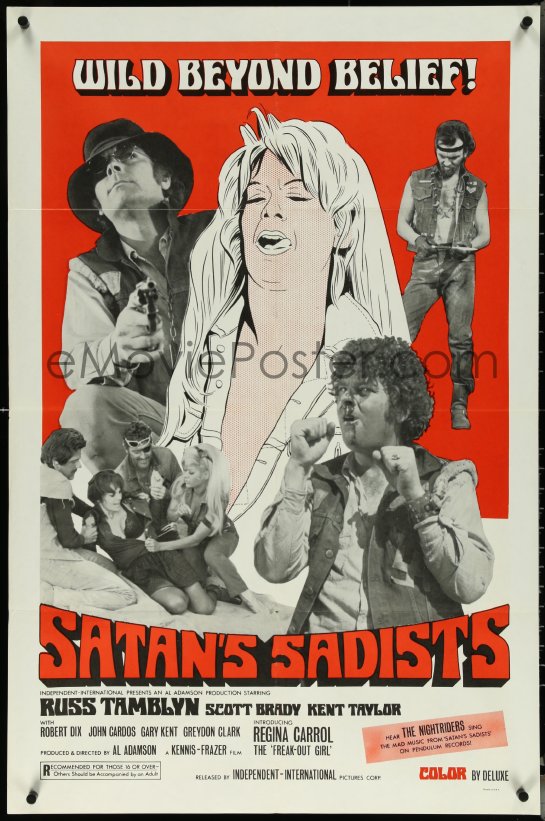 eMoviePoster.com: 5t1159 SATAN'S SADISTS 1sh 1969 Nightmare Bloodbath ...