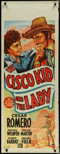 5w0161 CISCO KID & THE LADY long Aust daybill 1939 Cesar Romero & sexy Marjorie Weaver, ultra rare!