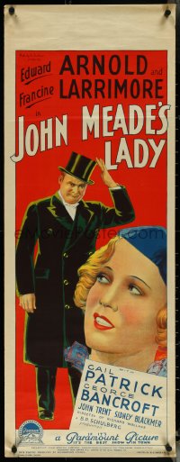 5w0167 JOHN MEADE'S WOMAN long Aust daybill 1937 Arnold & Larrimore by Richardson Studio, ultra rare!