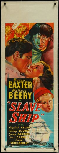 5w0171 SLAVE SHIP long Aust daybill 1937 Baxter, Beery, Rooney, completely different & ultra rare!