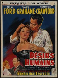 5w0272 HUMAN DESIRE Belgian 1954 Gloria Grahame born to be bad, kissed & to make trouble!