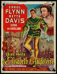 5w0283 PRIVATE LIVES OF ELIZABETH & ESSEX Belgian R1950s Bette Davis, Errol Flynn, Curtiz!