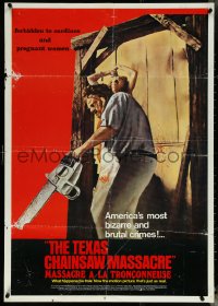 5w0053 TEXAS CHAINSAW MASSACRE Lebanese 1sh 1980s Tobe Hooper classic, Leatherface art, rare!