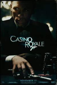 5w0688 CASINO ROYALE teaser 1sh 2006 Craig as James Bond sitting at poker table w/gun!