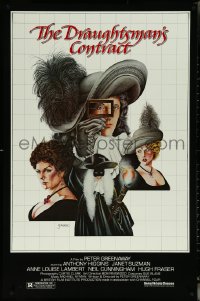 5w0709 DRAUGHTSMAN'S CONTRACT 1sh 1983 Peter Greenaway, cool Sparacio art of Higgins & top cast!