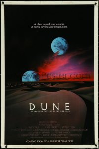 5w0715 DUNE advance 1sh 1984 David Lynch sci-fi classic, two moons over the desert planet Arrakis!