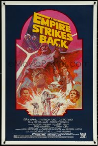 5w0721 EMPIRE STRIKES BACK studio style 1sh R1982 George Lucas sci-fi classic, cool artwork by Tom Jung!