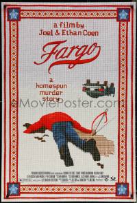 5w0736 FARGO DS 1sh 1996 a homespun murder story from Coen Brothers, Dormand, needlepoint design!