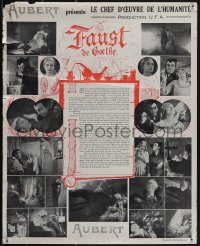 5w0241 FAUST French 20x24 1926 F.W. Murnau, Goethe, Gosta Ekman, Emil Jannings, ultra rare!