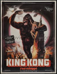 5w0244 KING KONG ESCAPES French 16x20 R1976 Toho, MechaKong, completely different & ultra rare!