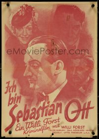 5w0216 I AM SEBASTIAN OTT German 17x24 1939 Forst plays good and evil twins, different & ultra rare!