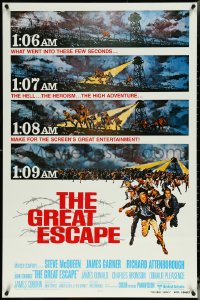 5w0779 GREAT ESCAPE int'l 1sh R1980 Steve McQueen, Bronson, Sturges WWII classic!