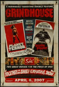 5w0783 GRINDHOUSE advance DS 1sh 2007 Rodriguez & Quentin Tarantino, Planet Terror & Death Proof!