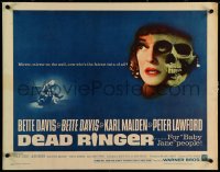 5w0463 DEAD RINGER 1/2sh 1964 creepy close up of skull & Bette Davis, who kills her own twin!