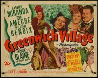 5w0477 GREENWICH VILLAGE 1/2sh 1944 art of sexy Carmen Miranda, Don Ameche & William Bendix!