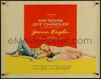 5w0485 JEANNE EAGELS style A 1/2sh 1957 best romantic artwork of Kim Novak & Jeff Chandler!