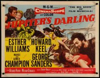 5w0486 JUPITER'S DARLING style B 1/2sh 1955 Esther Williams, Howard Keel, Marge & Gower Champion