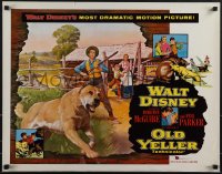 5w0509 OLD YELLER 1/2sh 1957 Dorothy McGuire, Fess Parker, art of Walt Disney's most classic canine!