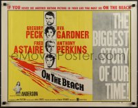 5w0511 ON THE BEACH style B 1/2sh 1959 Gregory Peck, Ava Gardner, Fred Astaire & Anthony Perkins!