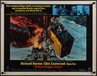 5w0553 WHERE EAGLES DARE 1/2sh 1968 Clint Eastwood, Richard Burton, Mary Ure, art by Frank McCarthy!