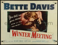 5w0556 WINTER MEETING style B 1/2sh 1948 Bette Davis was never happier to be next to Jim Davis!