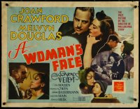 5w0557 WOMAN'S FACE 1/2sh 1941 Joan Crawford, Melvyn Douglas & Conrad Veidt ultra rare blue style!