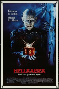 5w0798 HELLRAISER 1sh 1987 Clive Barker, great image of Pinhead, he'll tear your soul apart!