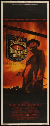 5w0585 HIGH PLAINS DRIFTER insert 1973 classic art of Clint Eastwood holding gun & whip!