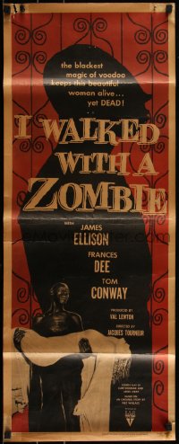 5w0586 I WALKED WITH A ZOMBIE insert R1956 classic Val Lewton & Jacques Tourneur voodoo horror!