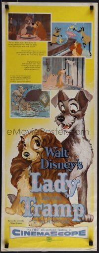 5w0590 LADY & THE TRAMP insert 1955 Disney classic dog cartoon, includes the spaghetti scene!