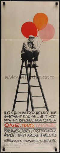 5w0597 ONE, TWO, THREE insert 1962 Billy Wilder, James Cagney, great image on ladder!