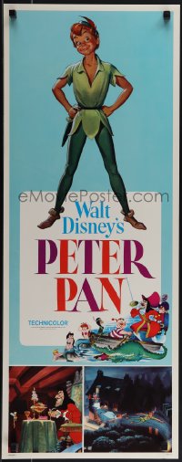 5w0598 PETER PAN insert R1976 Walt Disney animated cartoon fantasy classic, great full-length art!