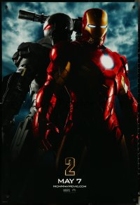 5w0824 IRON MAN 2 teaser DS 1sh 2010 Marvel, Robert Downey Jr in title role, cool suits back to back!