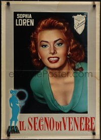 5w0259 SIGN OF VENUS Italian 20x28 pbusta 1961 great close-up of sexy Sophia Loren, ultra rare!